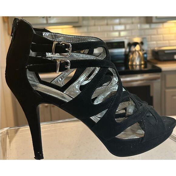 REPORT BRAND Women's Size 9 Strappy Ankle High Heels with Zipper - Picture 3 of 6